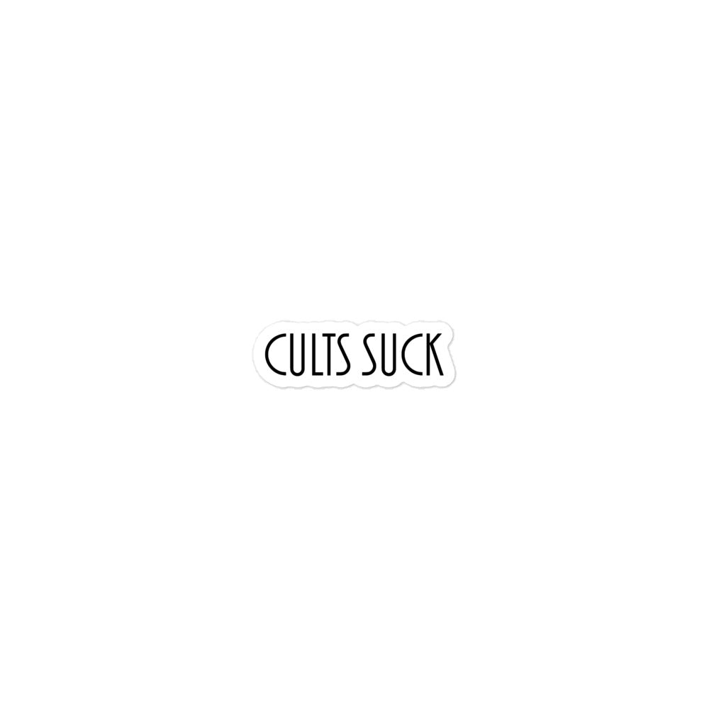 Cults Suck Sticker - Black