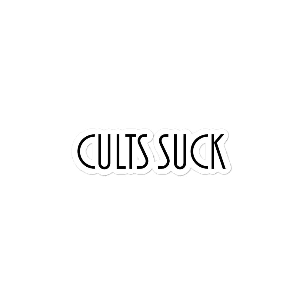 Cults Suck Sticker - Black